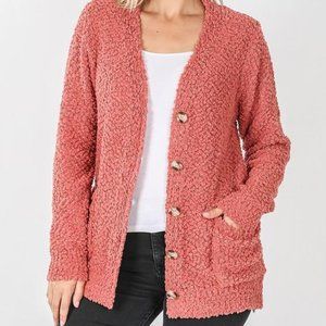 super soft popcorn sweater dusty rose